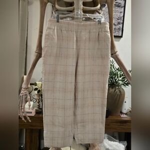 Women's Cream Checkered Pants
